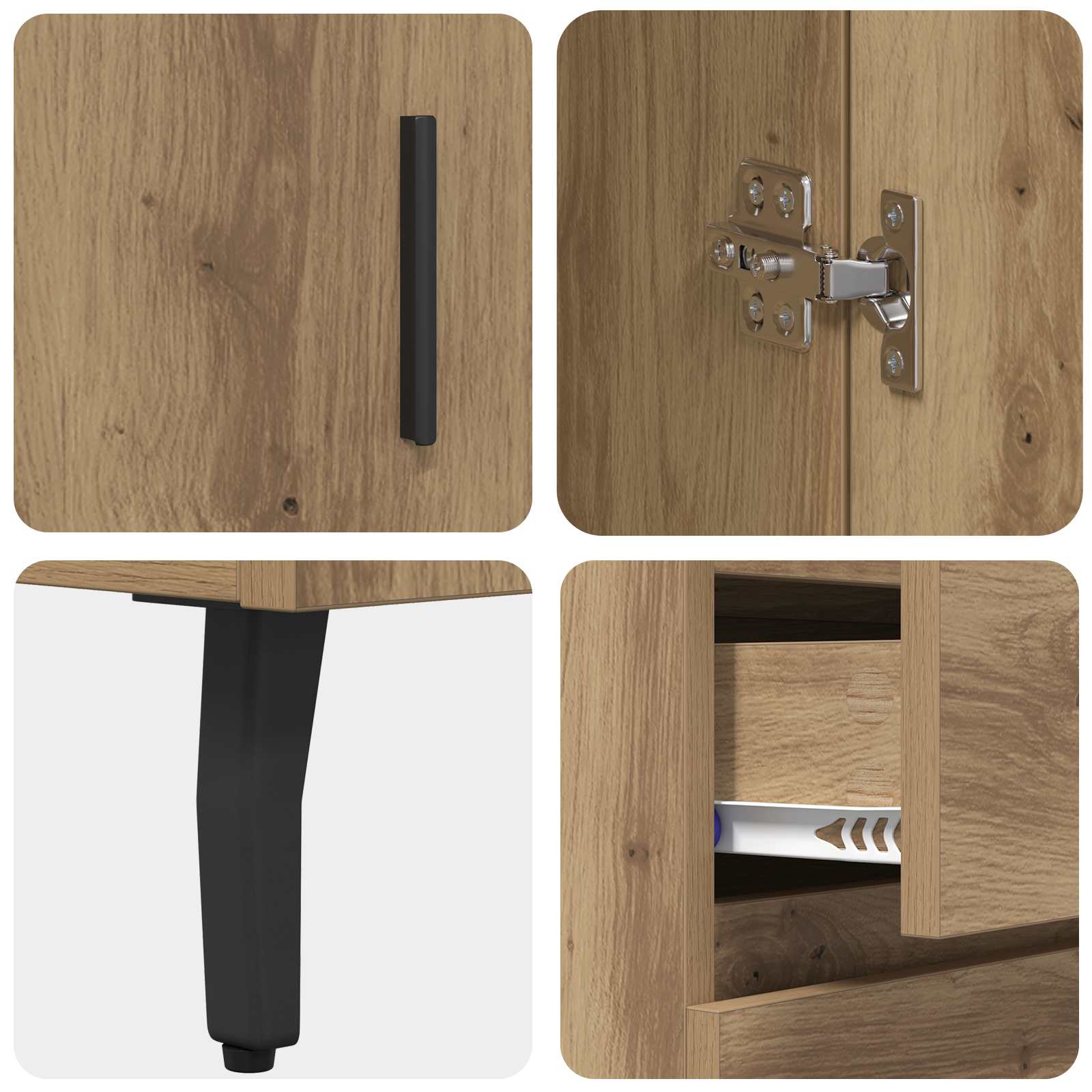Highboard 2 kom. Umjetnički hrast 69,5 x 34 x 180 cm
