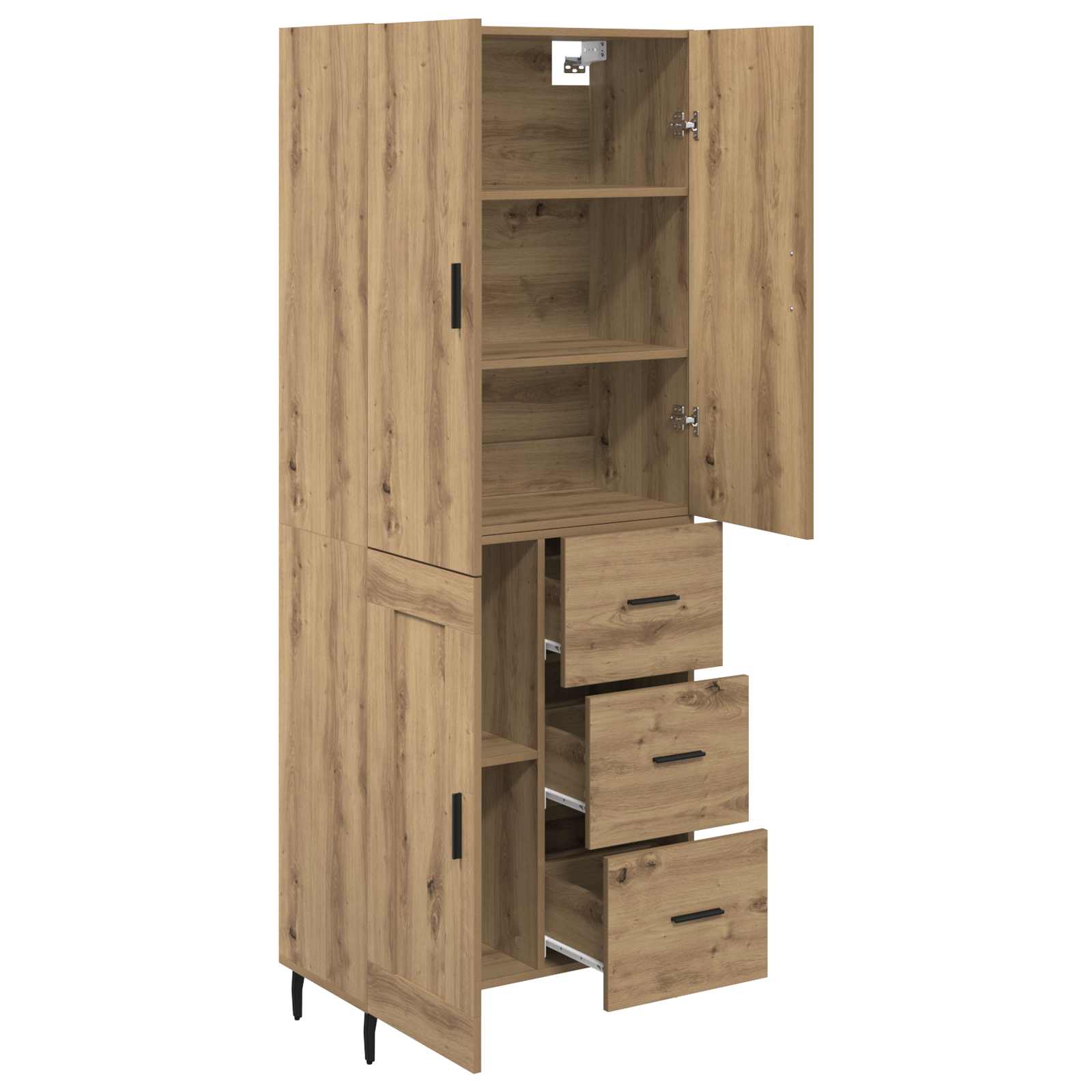 Highboard 2 kom. Umjetnički hrast 69,5 x 34 x 180 cm