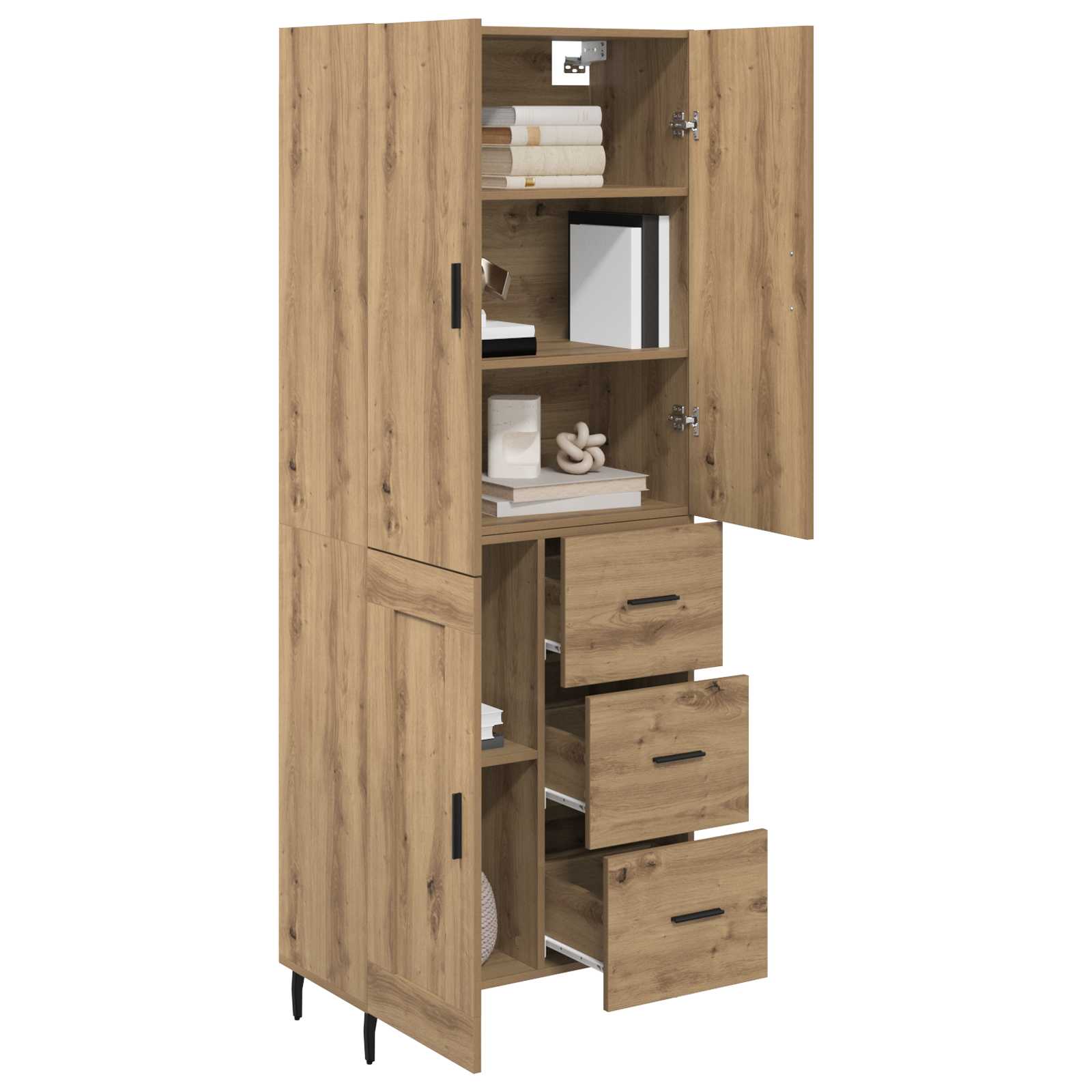 Highboard 2 kom. Umjetnički hrast 69,5 x 34 x 180 cm