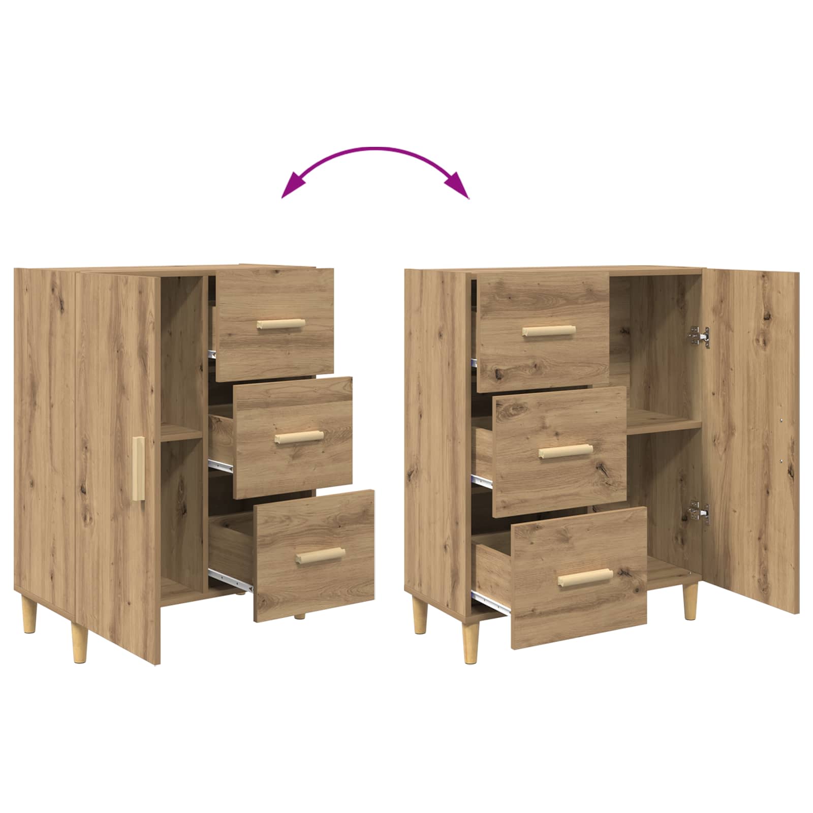 Highboard s ladicama Umjetnički hrast 69,5 x 32,5 x 180 cm