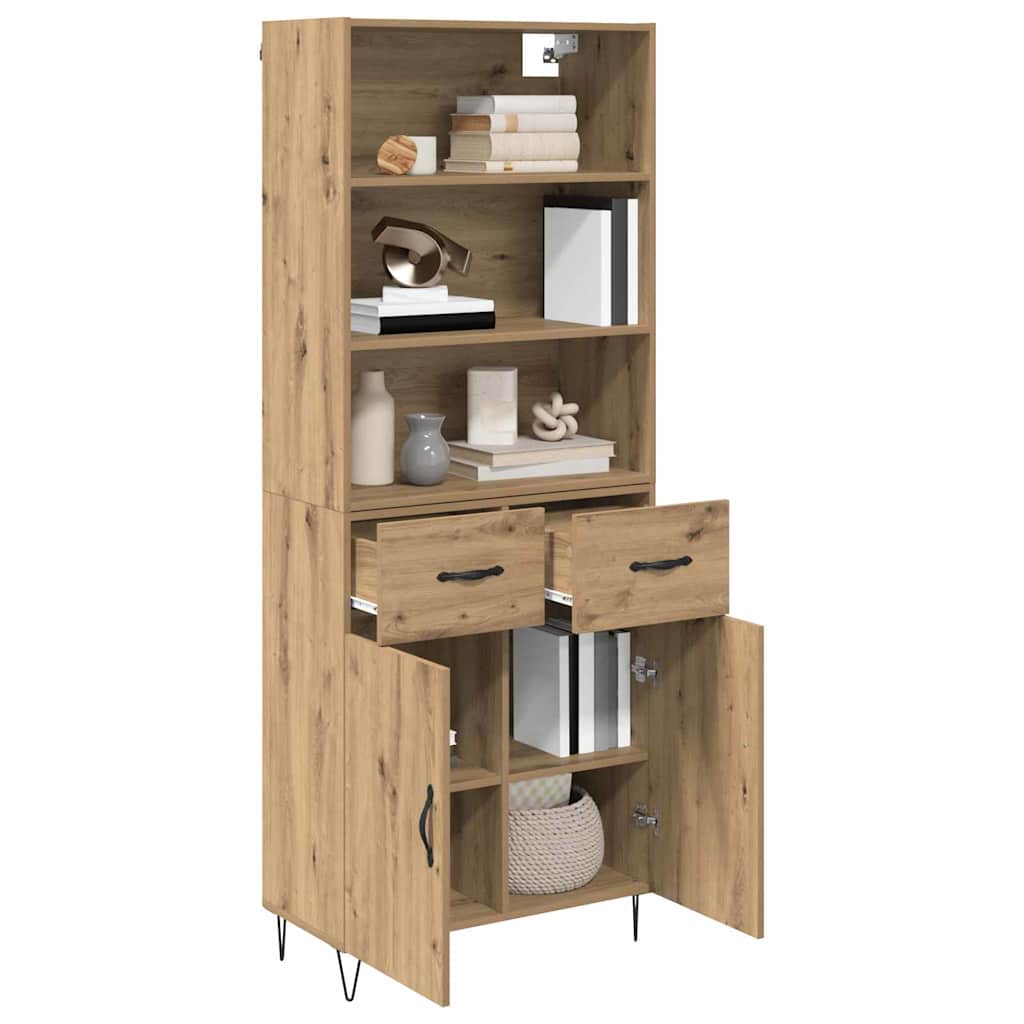Highboard s ladicama 2 pcs Umjetnički hrast Konstruirano drvo