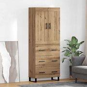 Highboard 2 kom. Umjetnički hrast 69,5 x 34 x 180 cm