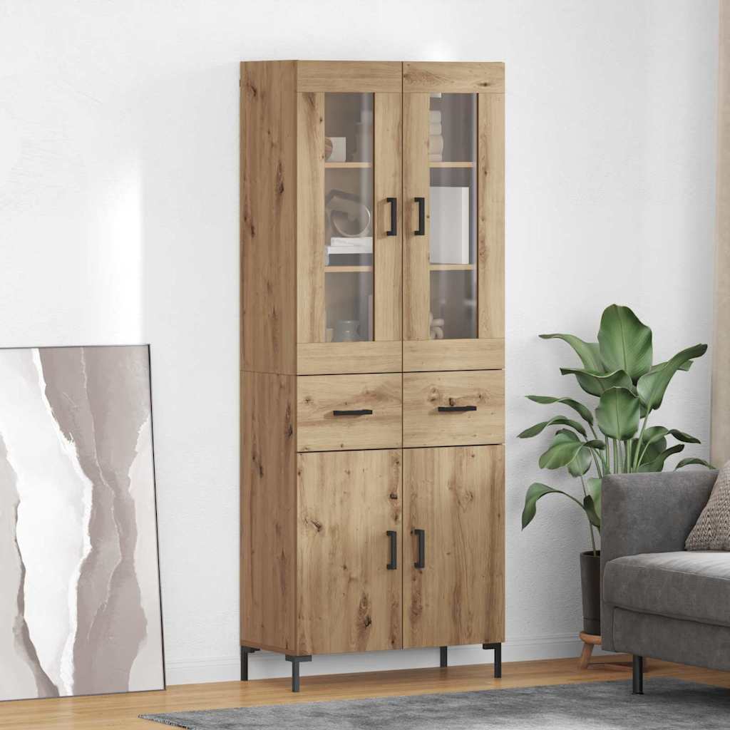 Highboard 2 kom. Umjetnički hrast 69,5 x 34 x 180 cm