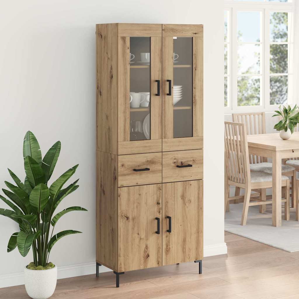 Highboard 2 kom. Umjetnički hrast 69,5 x 34 x 180 cm