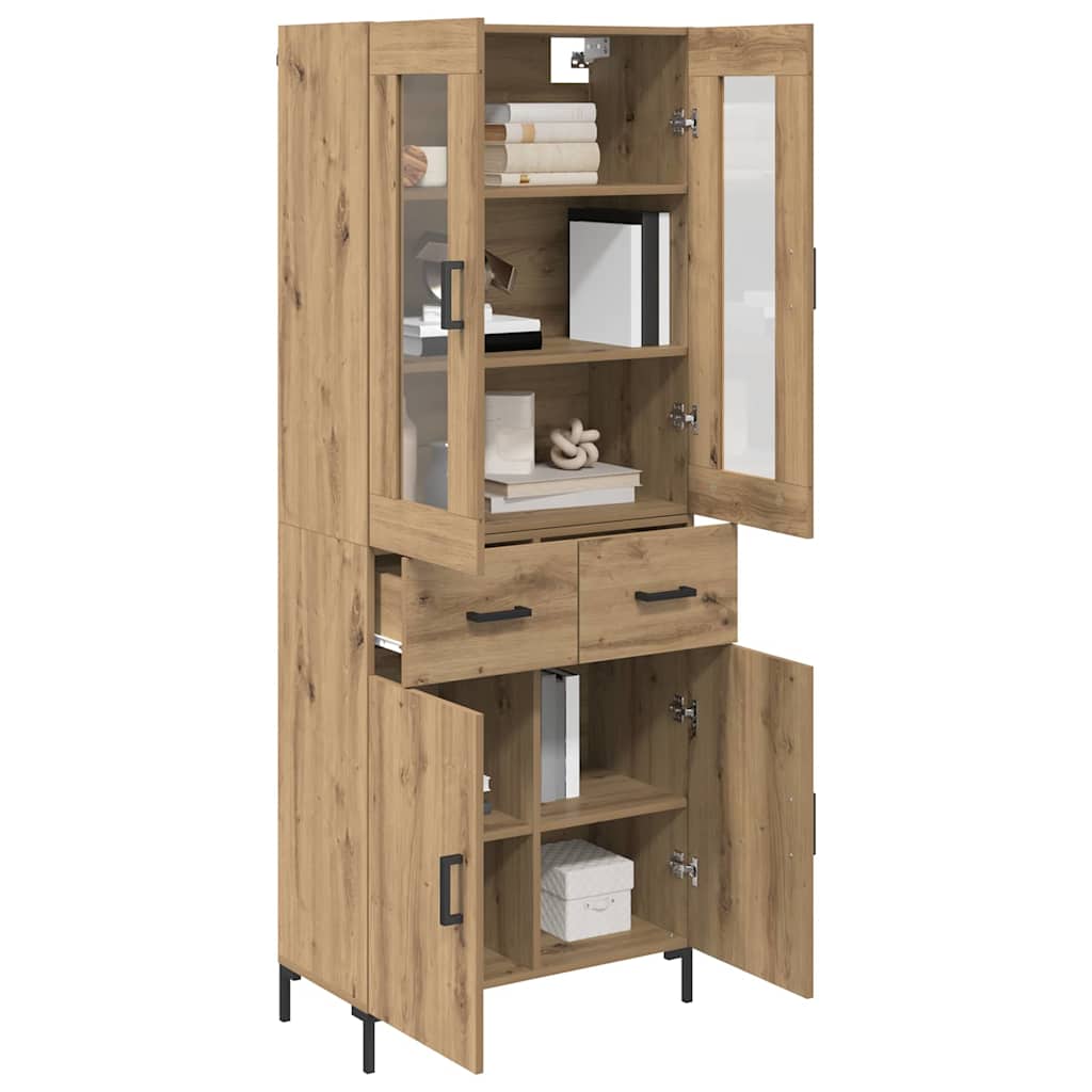 Highboard 2 kom. Umjetnički hrast 69,5 x 34 x 180 cm