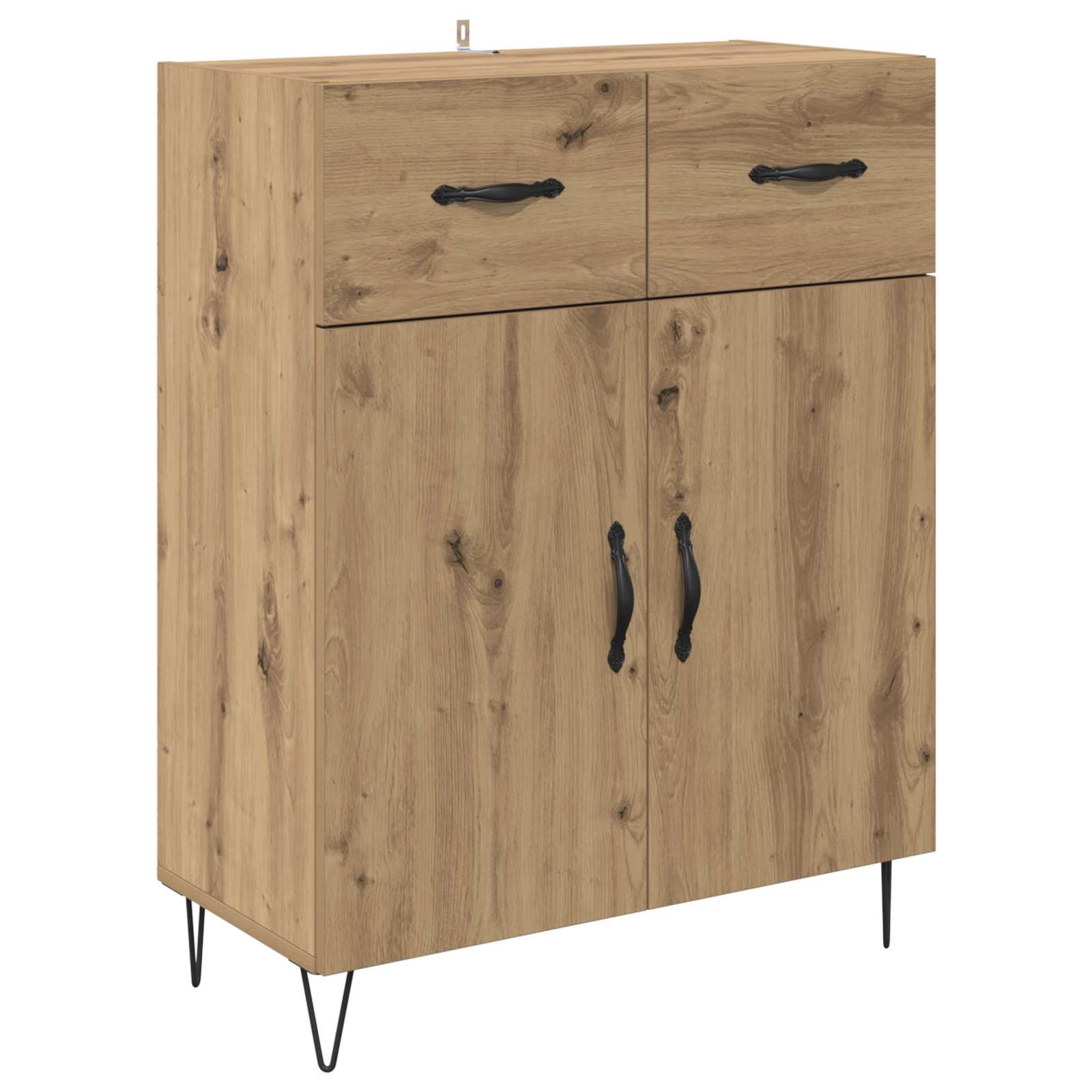 Highboard 2 pcs Umjetnički hrast Inženjersko drvo i staklo