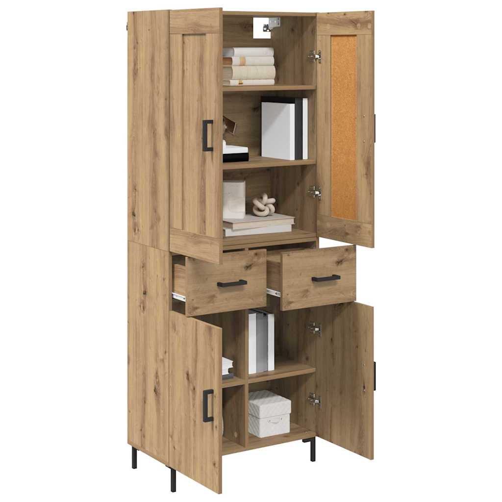 Highboard 2 kom. Umjetnički hrast 69,5 x 34 x 180 cm