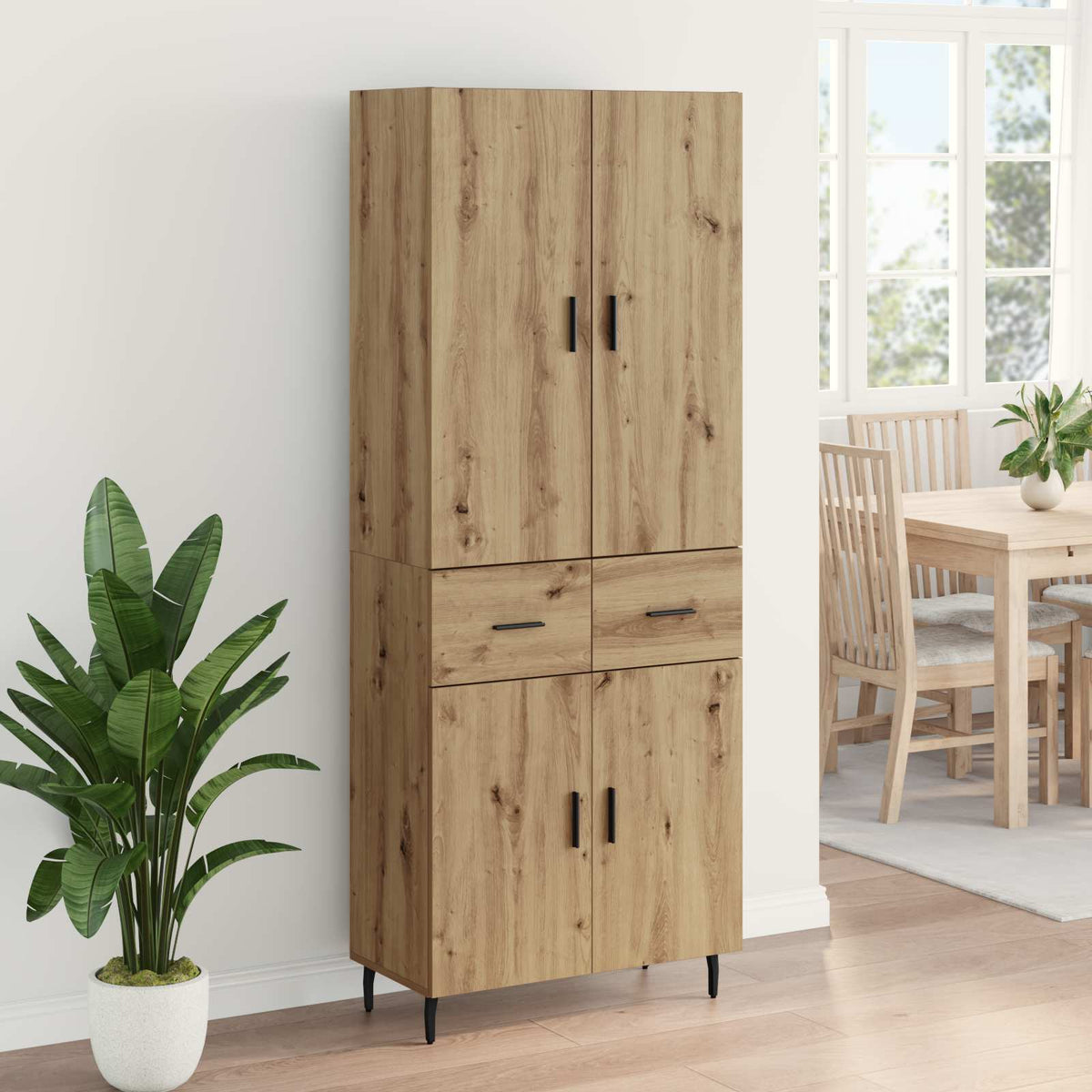 Highboard 2 kom. Umjetnički hrast 69,5 x 34 x 180 cm