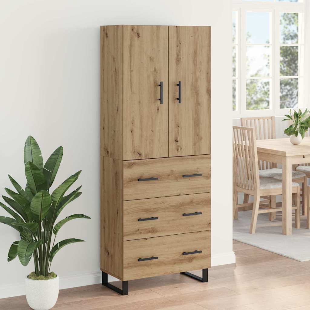 Highboard s ladicama 2 pcs Umjetnički hrast 69,5 x 34 x 180 cm