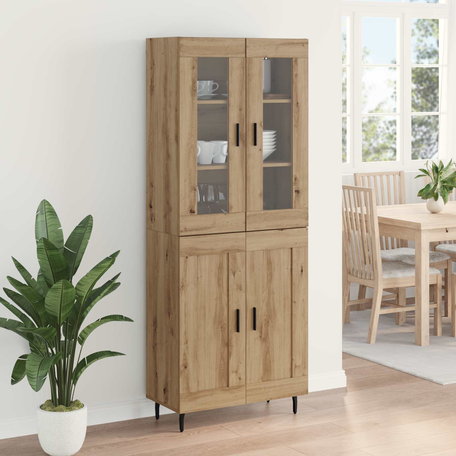 Highboard 2 pcs Umjetnički hrast Konstruirano drvo