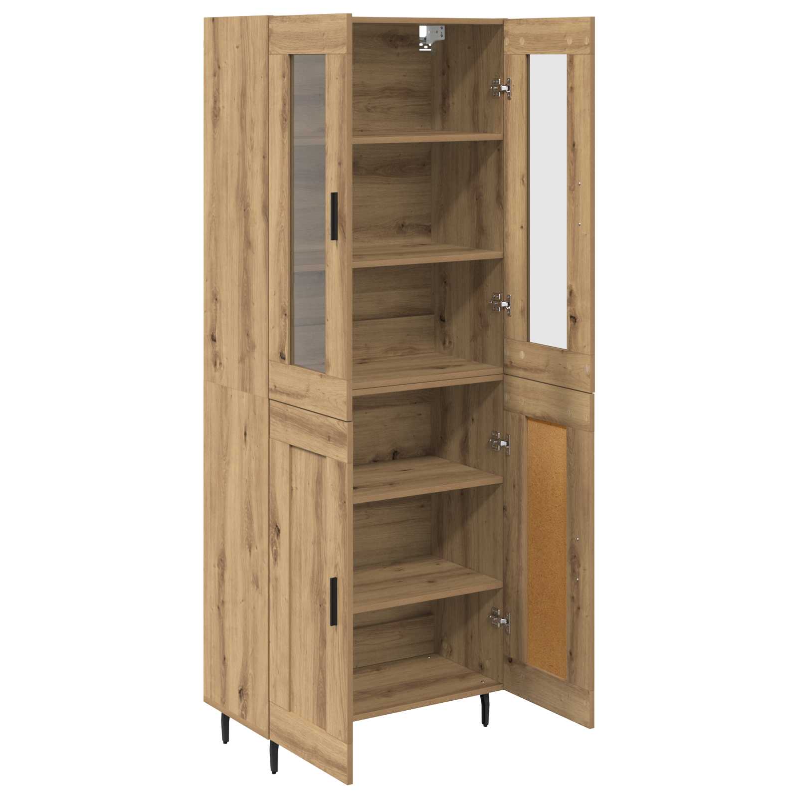 Highboard 2 pcs Umjetnički hrast Konstruirano drvo