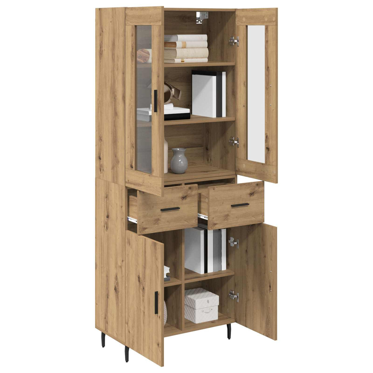 Highboard 2 kom. Umjetnički hrast 69,5 x 34 x 180 cm