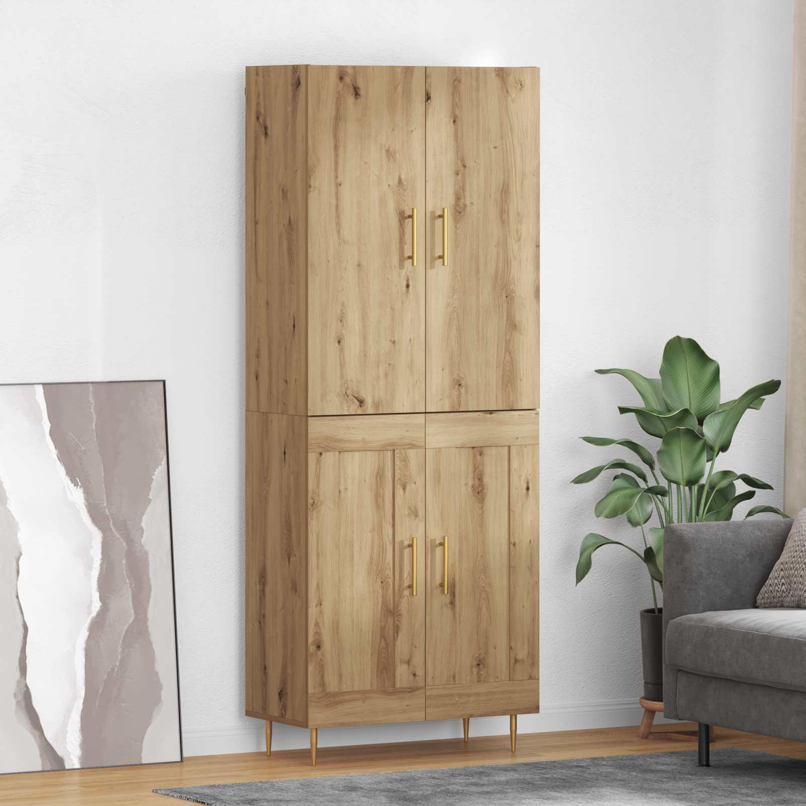 Highboard Umjetnički hrast 69,5 x 34 x 180 cm Konstruirano drvo