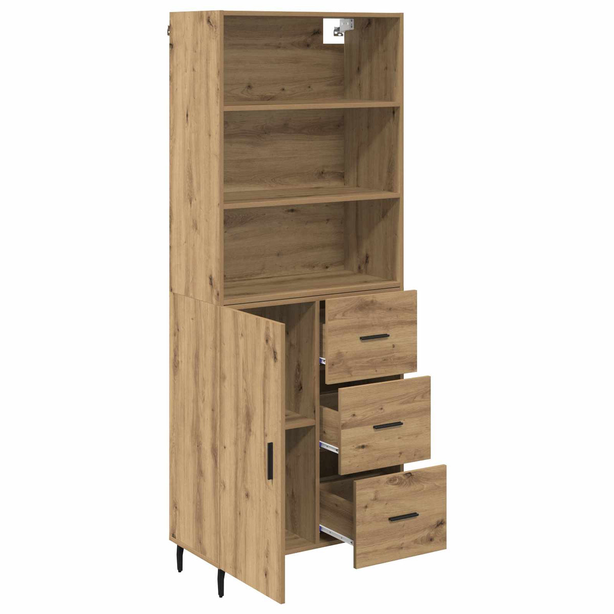 Highboard 2 kom. Umjetnički hrast 69,5 x 32,5 x 180 cm