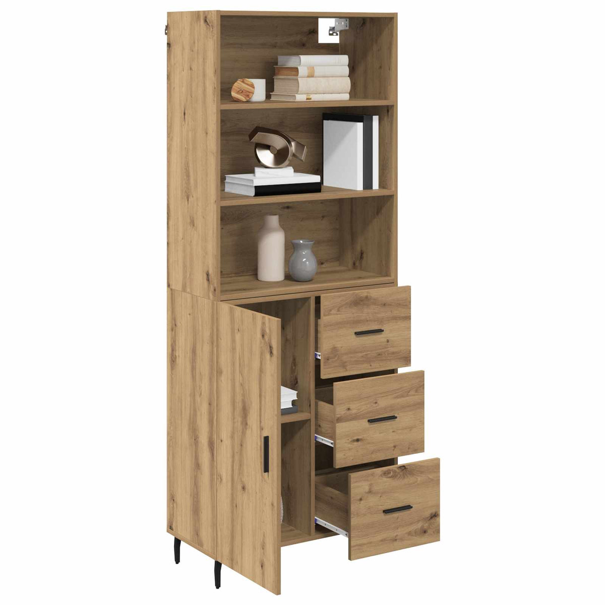 Highboard 2 kom. Umjetnički hrast 69,5 x 32,5 x 180 cm