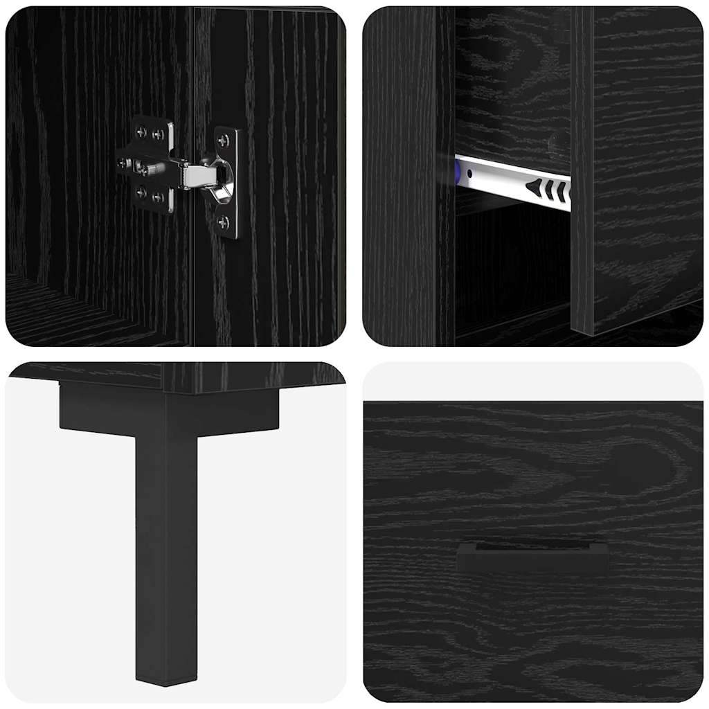 Highboard Crni hrast 34,5 x 34 x 180 cm Konstruirano drvo