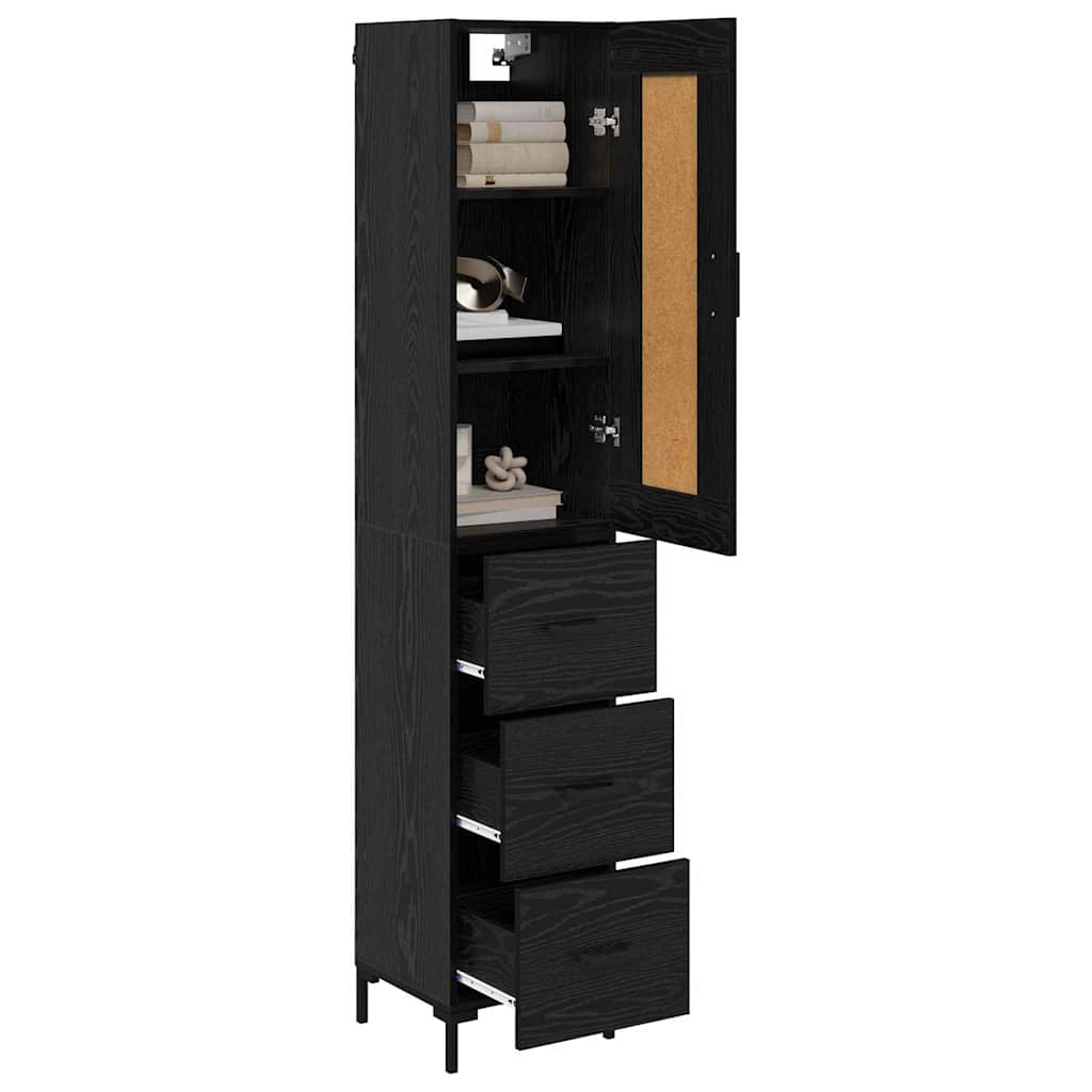 Highboard Crni hrast 34,5 x 34 x 180 cm Konstruirano drvo