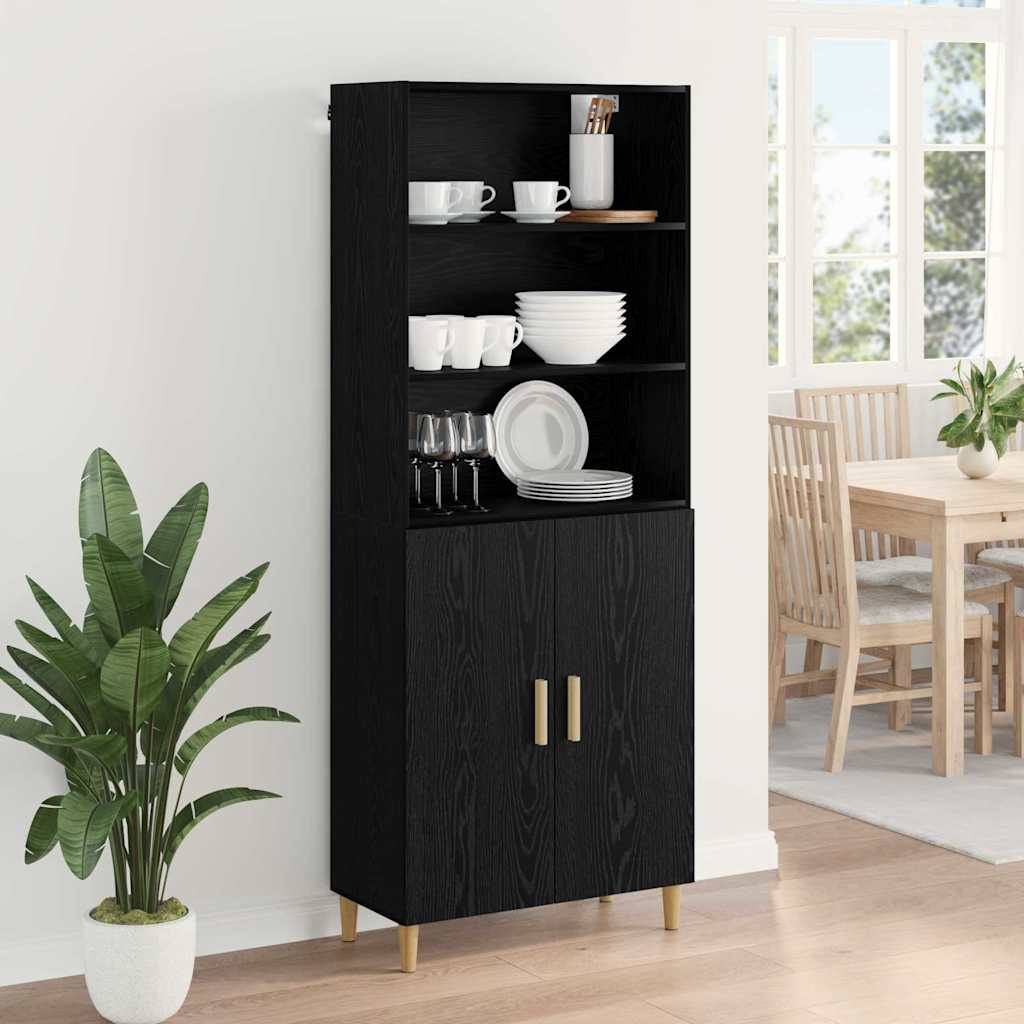 Highboard Crni hrast 69,5 x 32,5 x 180 cm Konstruirano drvo