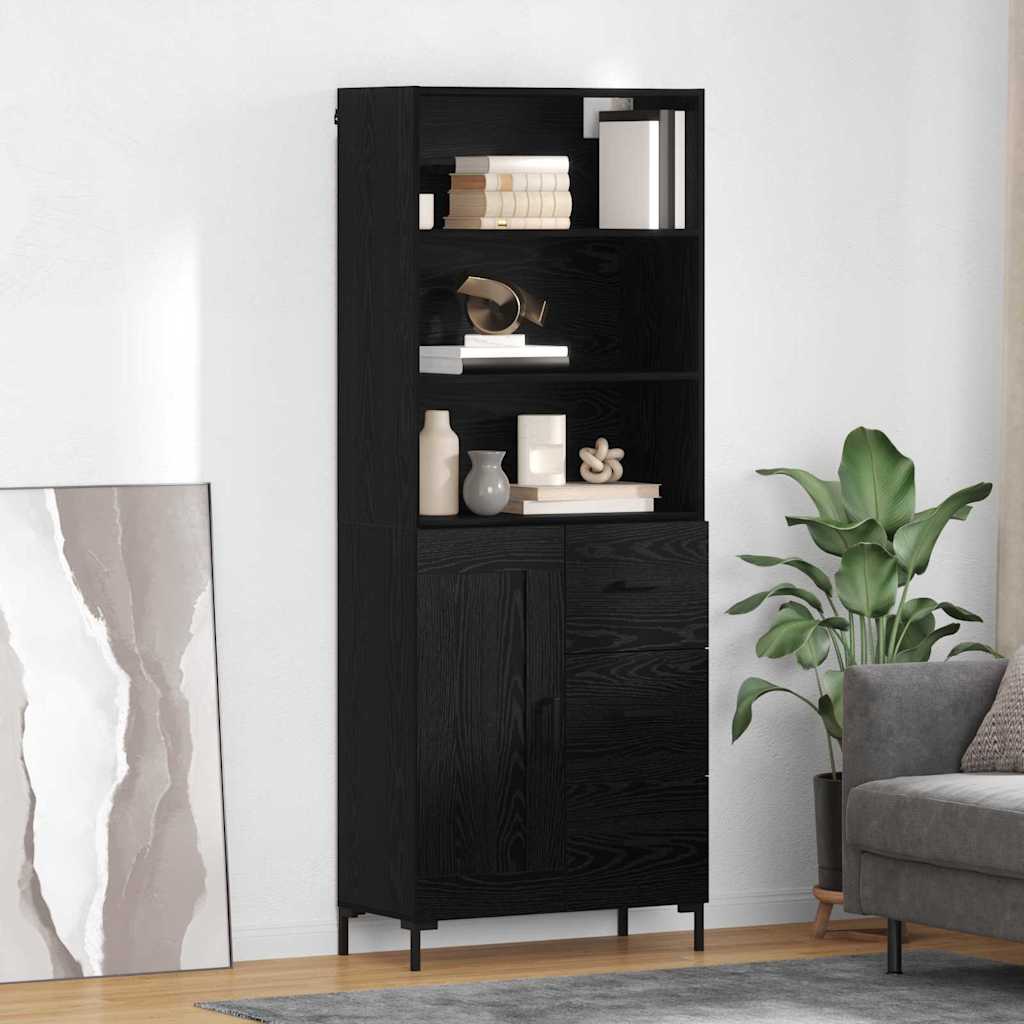 Highboard Crni hrast 69,5 x 34 x 180 cm Konstruirano drvo
