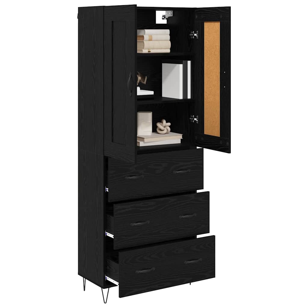 Highboard Crni hrast 69,5 x 34 x 180 cm Konstruirano drvo