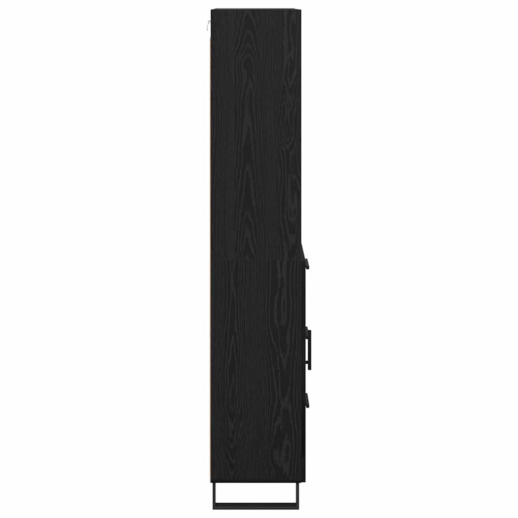 Highboard s ladicama 2 pcs Crni hrast Konstruirano drvo