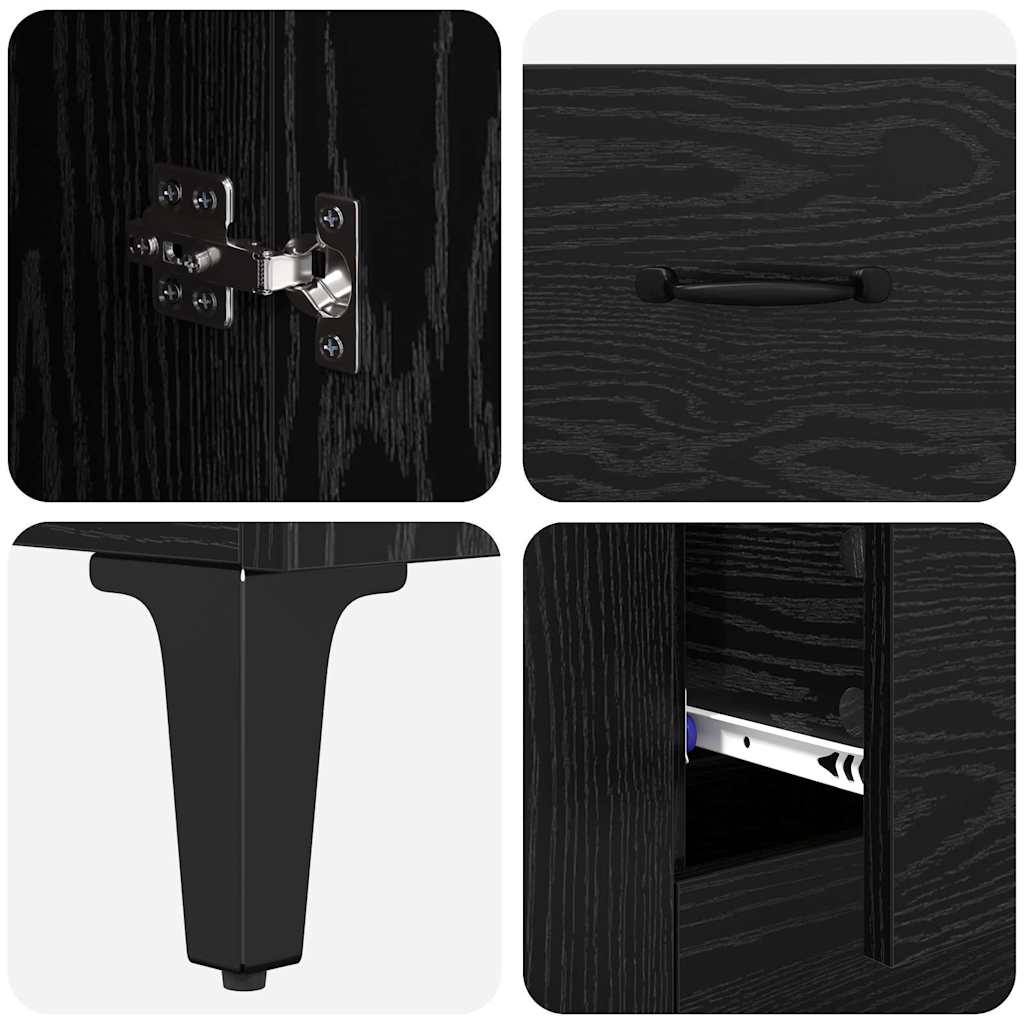 Highboard Zidne Crni hrast 69,5 x 34 x 180 cm Konstruirano drvo