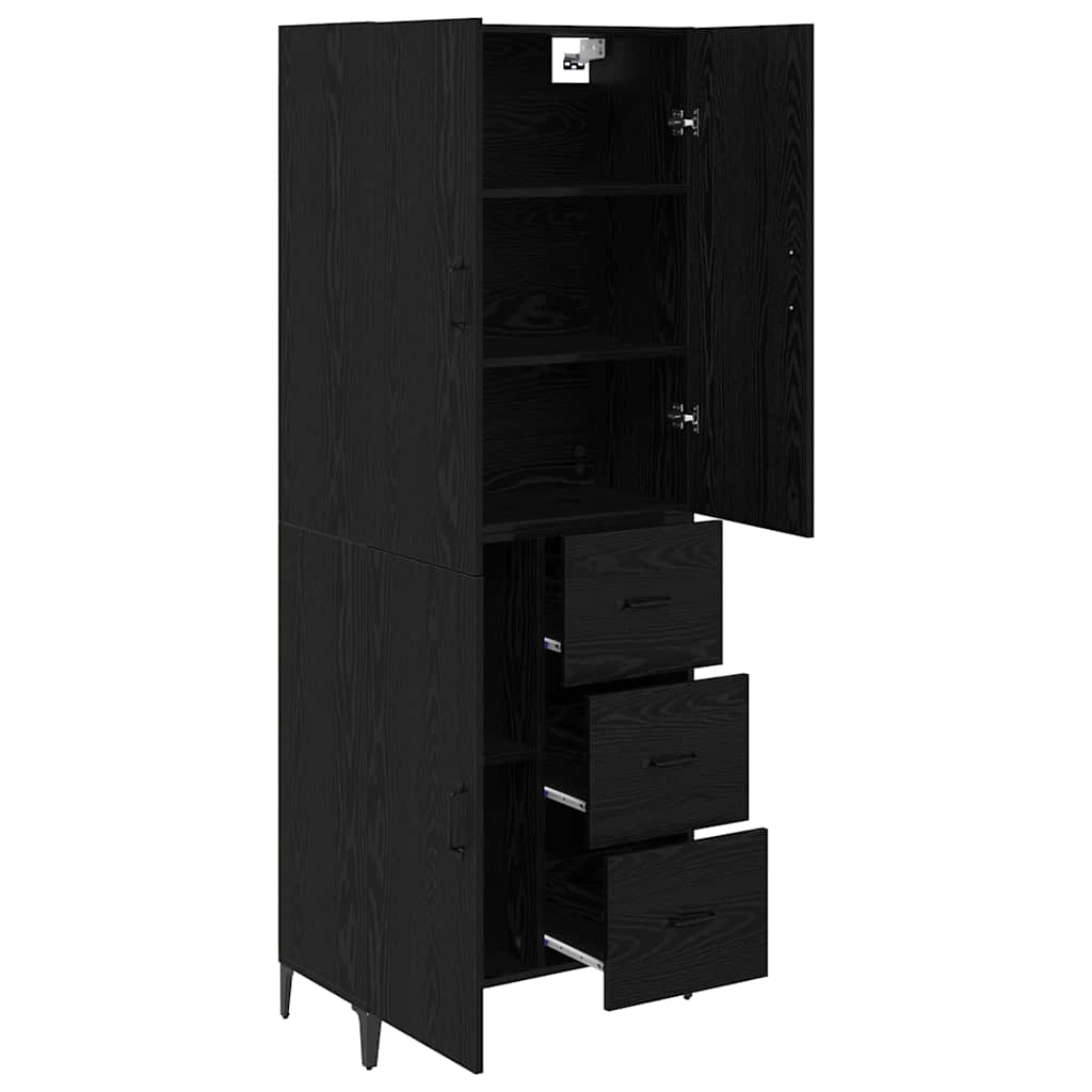 Highboard Zidne Crni hrast 69,5 x 34 x 180 cm Konstruirano drvo
