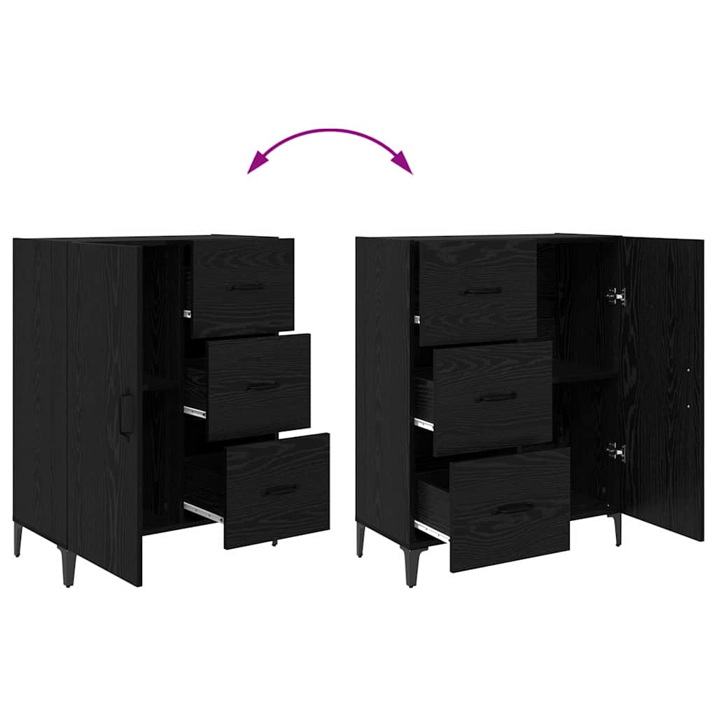 Highboard Zidne Crni hrast 69,5 x 34 x 180 cm Konstruirano drvo