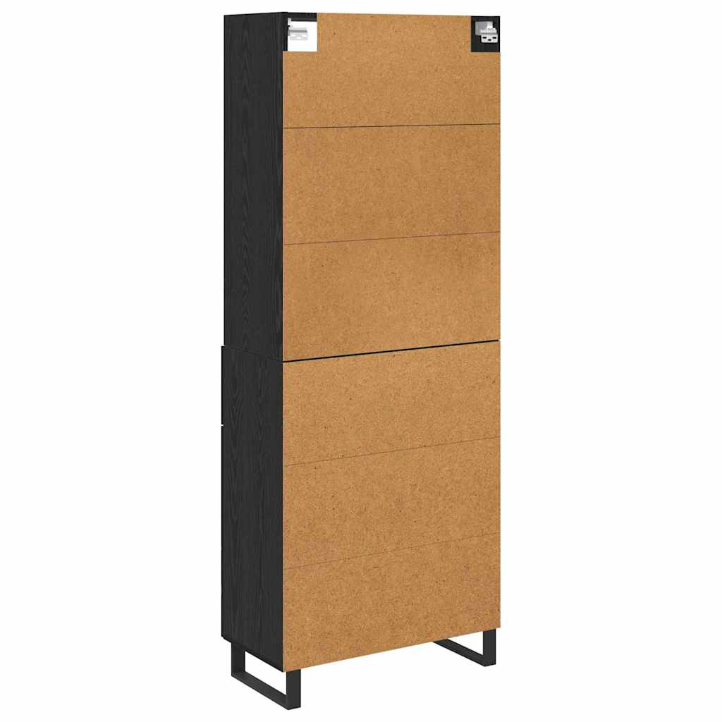 Highboard 2 pcs Crni hrast 69,5 x 34 x 180 cm Konstruirano drvo