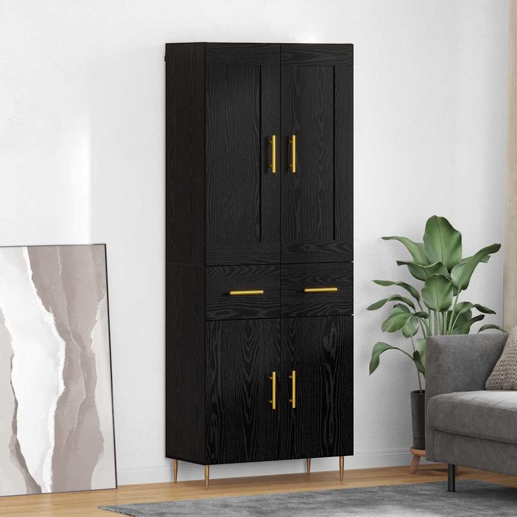 Highboard Crni hrast 69,5 x 34 x 180 cm Konstruirano drvo