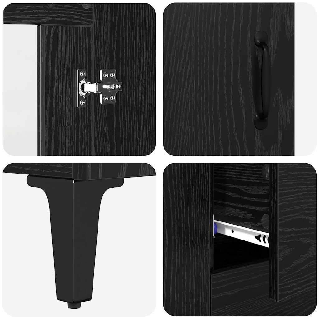 Highboard Zidne Crni hrast 69,5 x 34 x 180 cm Konstruirano drvo