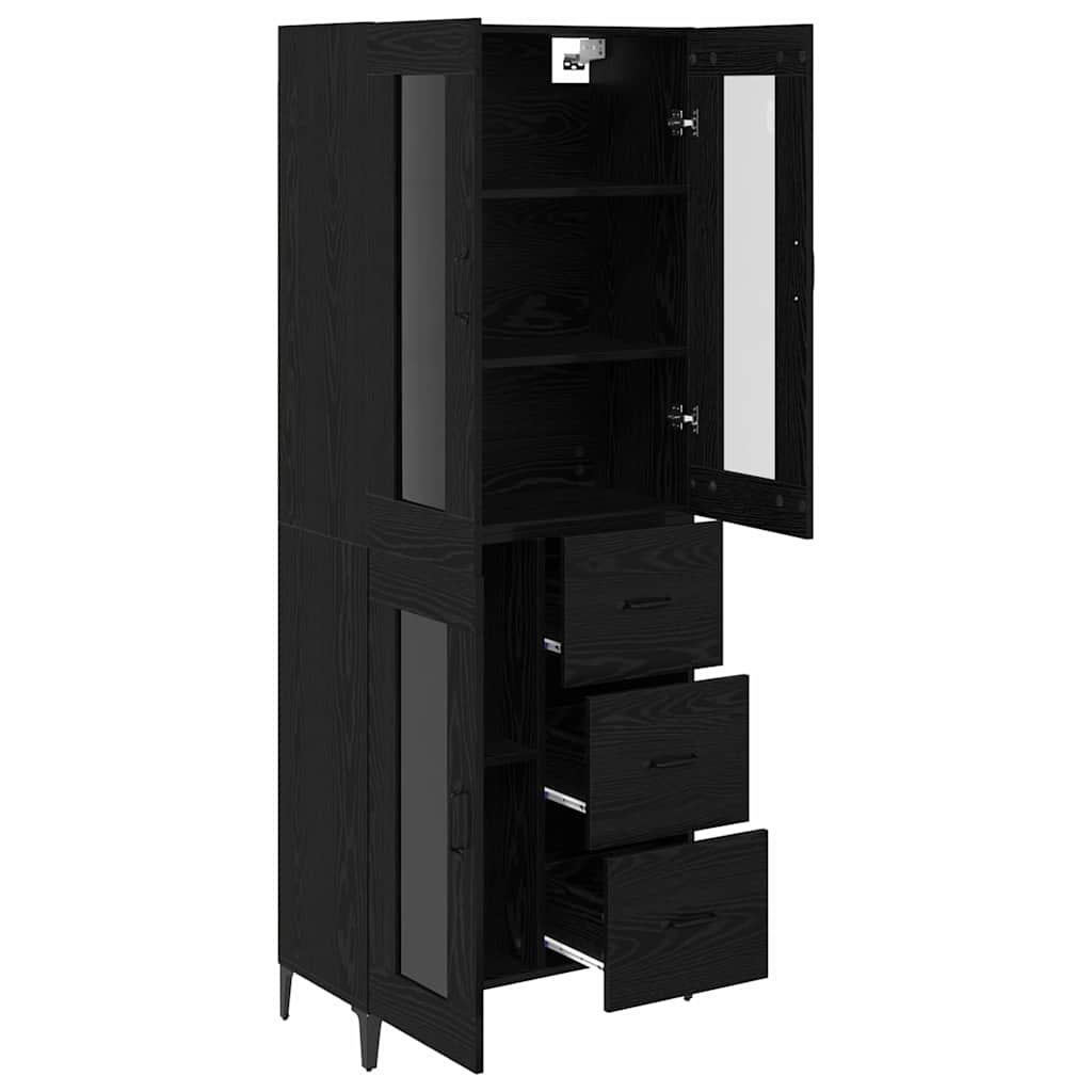 Highboard Zidne Crni hrast 69,5 x 34 x 180 cm Konstruirano drvo