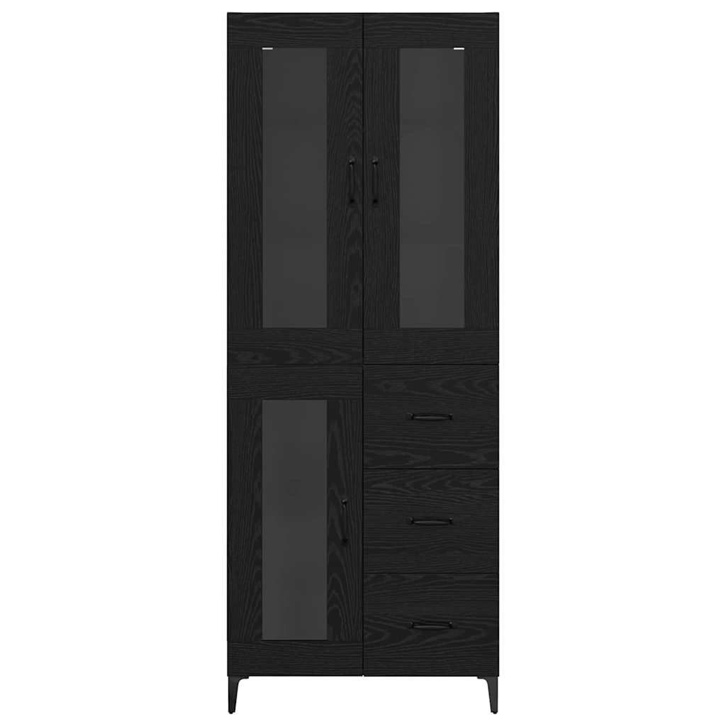 Highboard Zidne Crni hrast 69,5 x 34 x 180 cm Konstruirano drvo