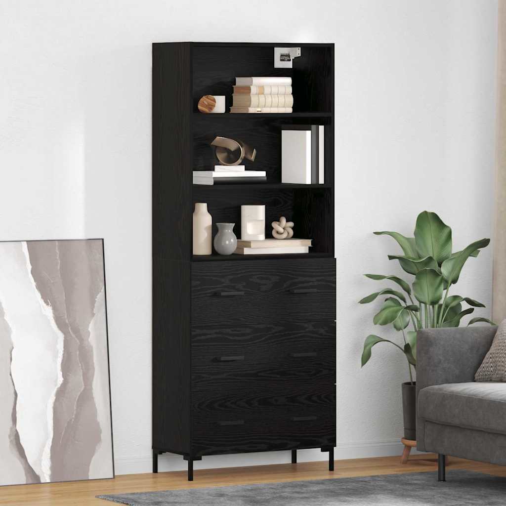 Highboard Crni hrast 69,5 x 34 x 180 cm Konstruirano drvo