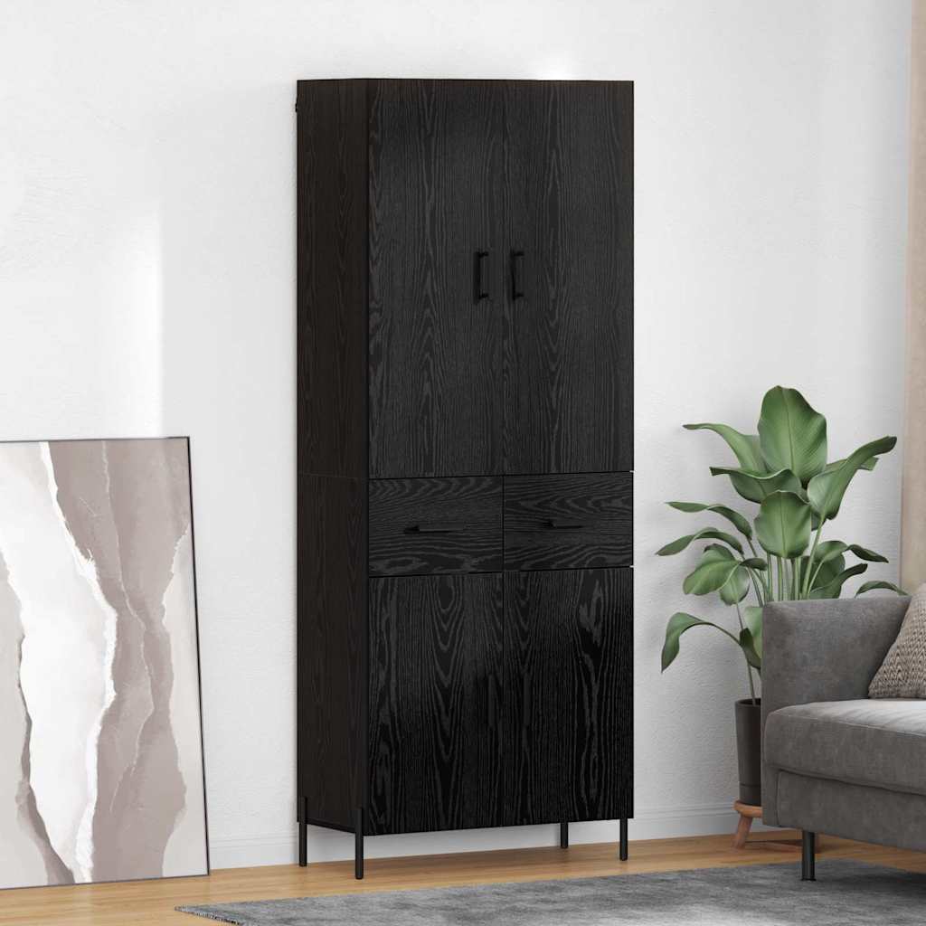 Highboard Zidne Crni hrast 69,5 x 34 x 180 cm Konstruirano drvo