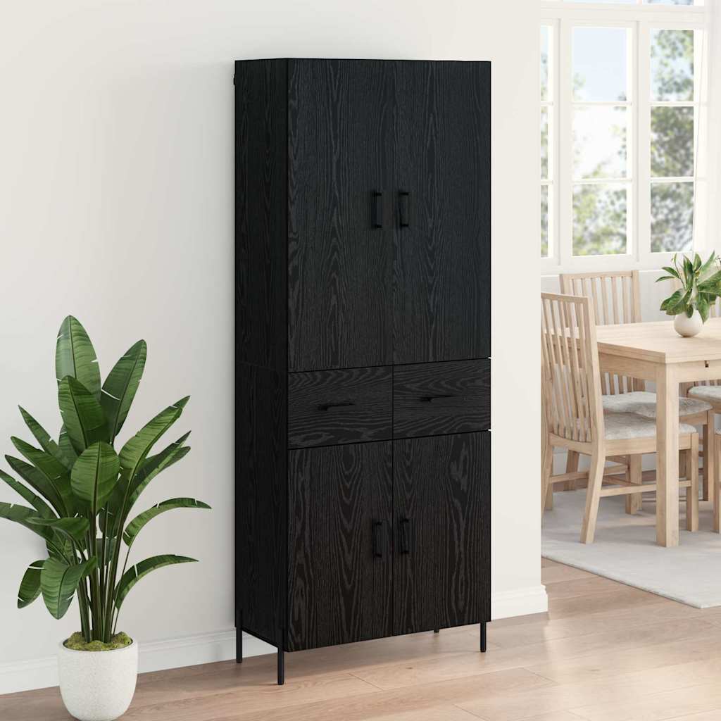 Highboard Zidne Crni hrast 69,5 x 34 x 180 cm Konstruirano drvo