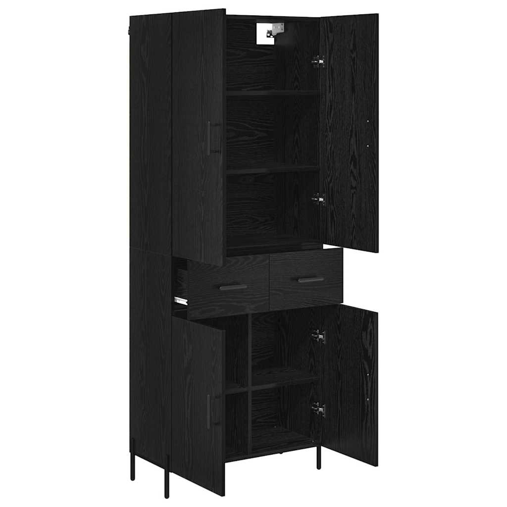 Highboard Zidne Crni hrast 69,5 x 34 x 180 cm Konstruirano drvo