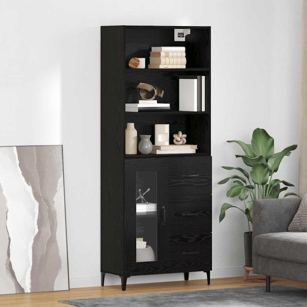 Highboard Crni hrast 69,5 x 34 x 180 cm Konstruirano drvo