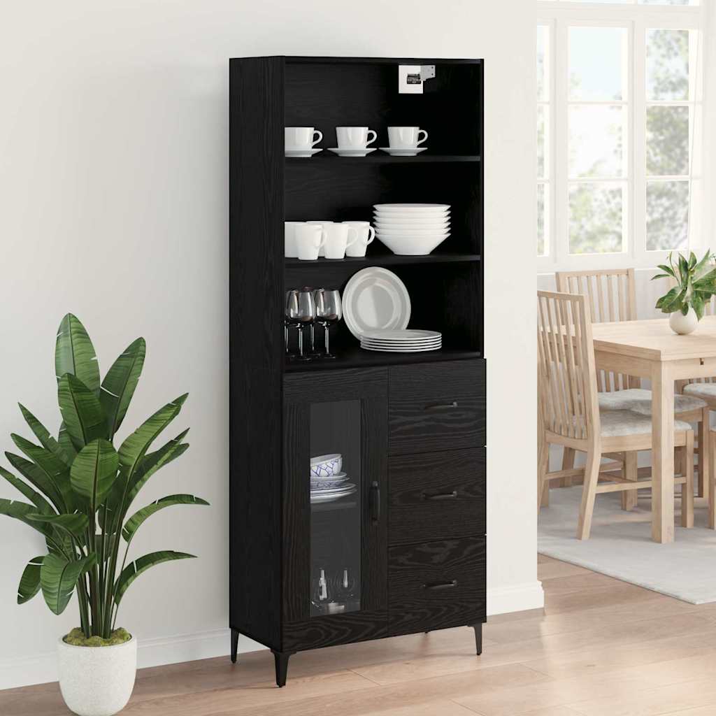 Highboard Crni hrast 69,5 x 34 x 180 cm Konstruirano drvo