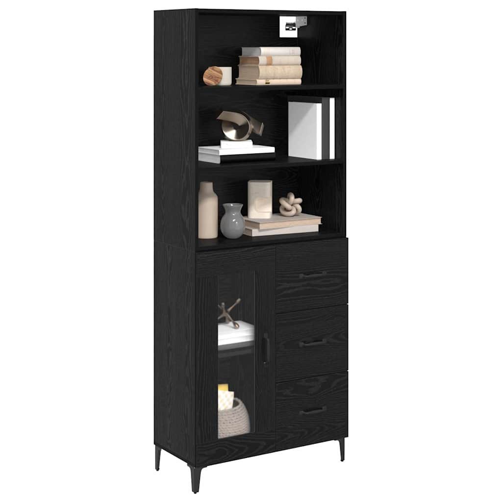 Highboard Crni hrast 69,5 x 34 x 180 cm Konstruirano drvo