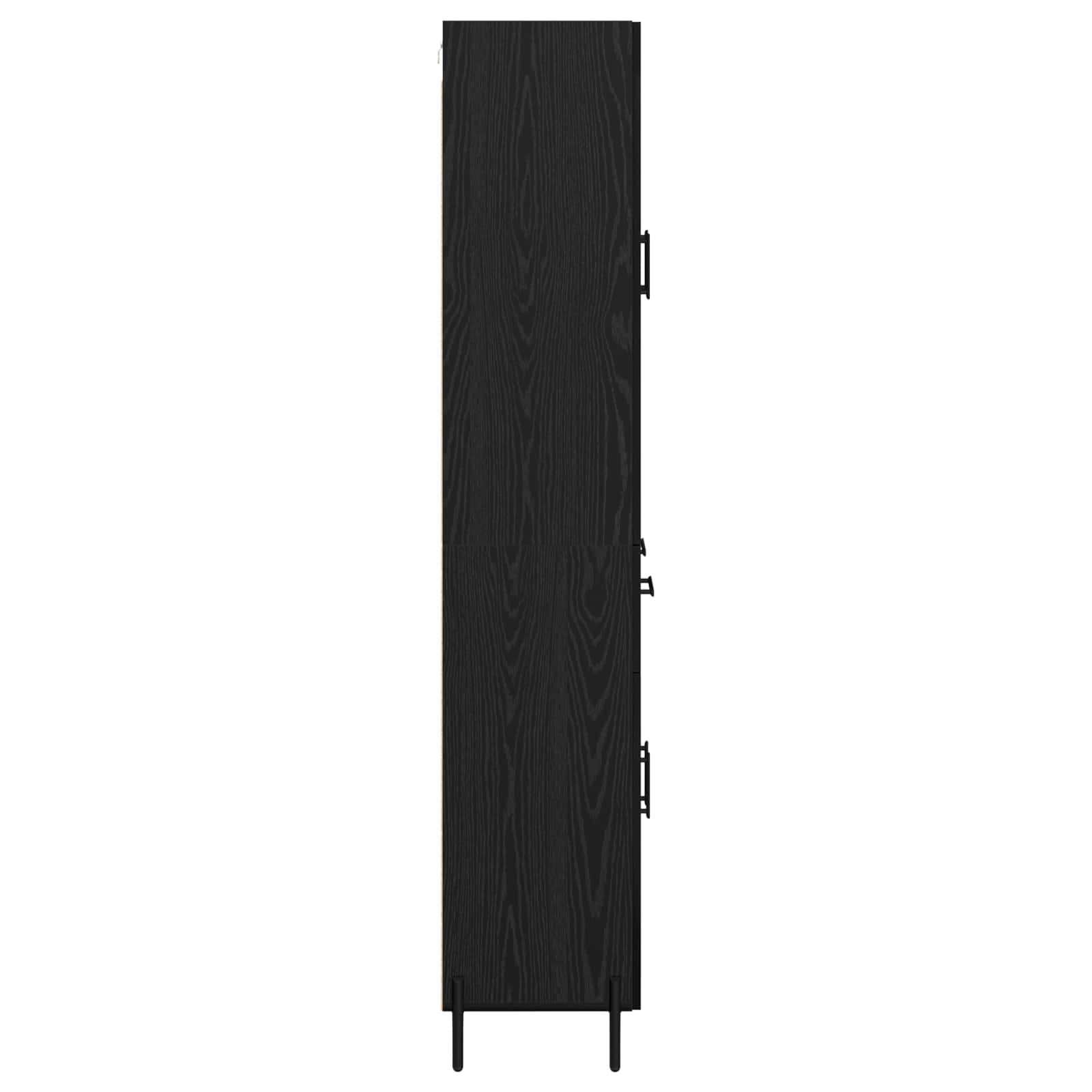 Highboard Zidne Crni hrast 69,5 x 34 x 180 cm Konstruirano drvo