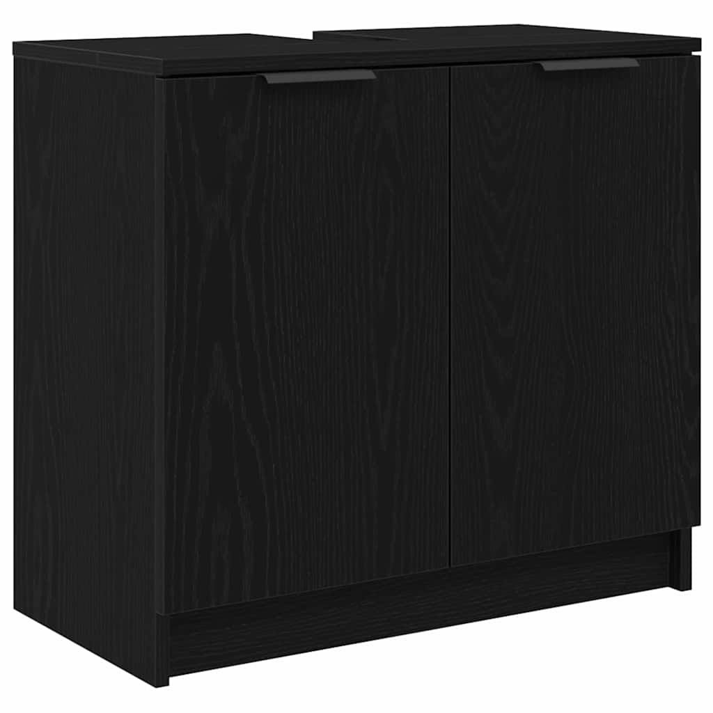 Set ormarića za kupaonicu 3 pcs Crni hrast Konstruirano drvo