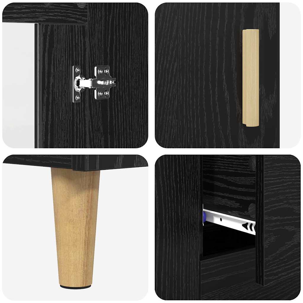 Highboard Crni hrast 69,5 x 34 x 180 cm Konstruirano drvo