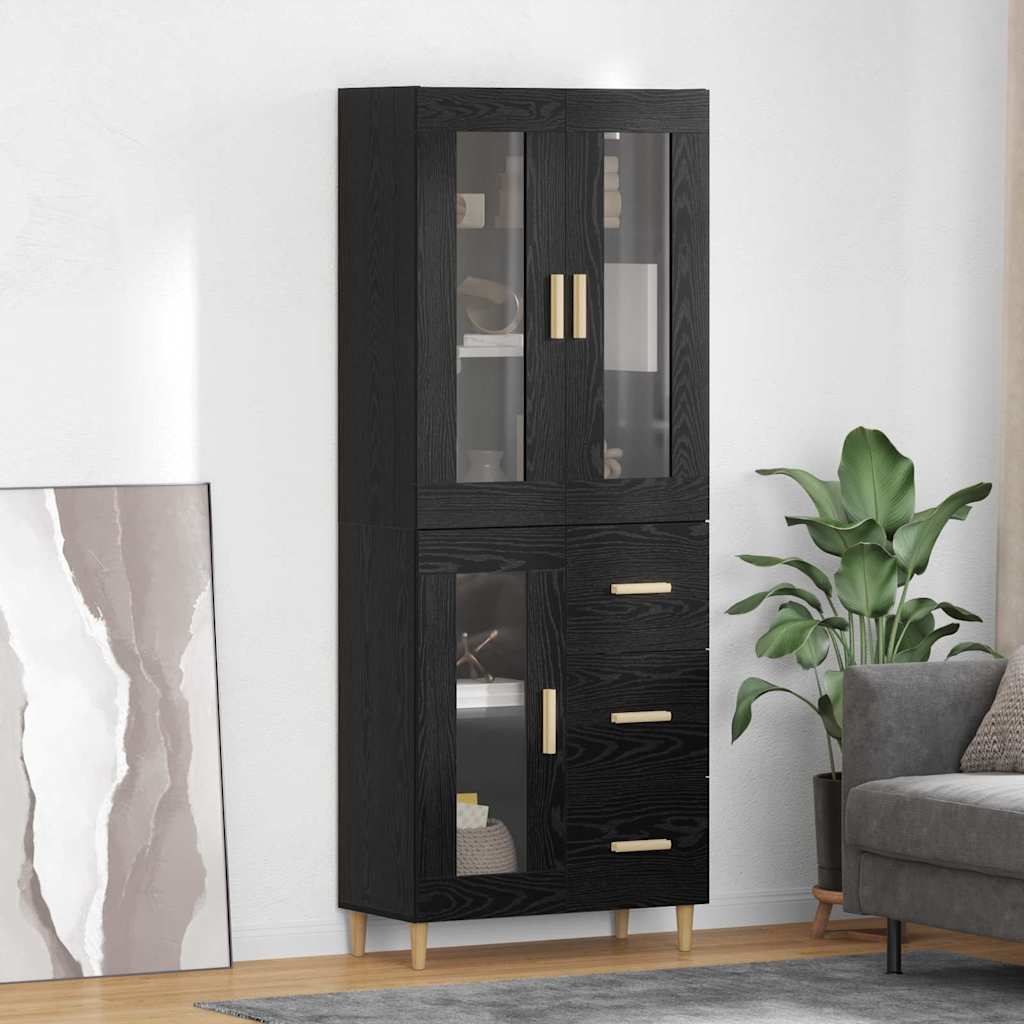 Highboard Crni hrast 69,5 x 34 x 180 cm Konstruirano drvo
