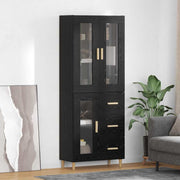 Highboard Crni hrast 69,5 x 34 x 180 cm Konstruirano drvo
