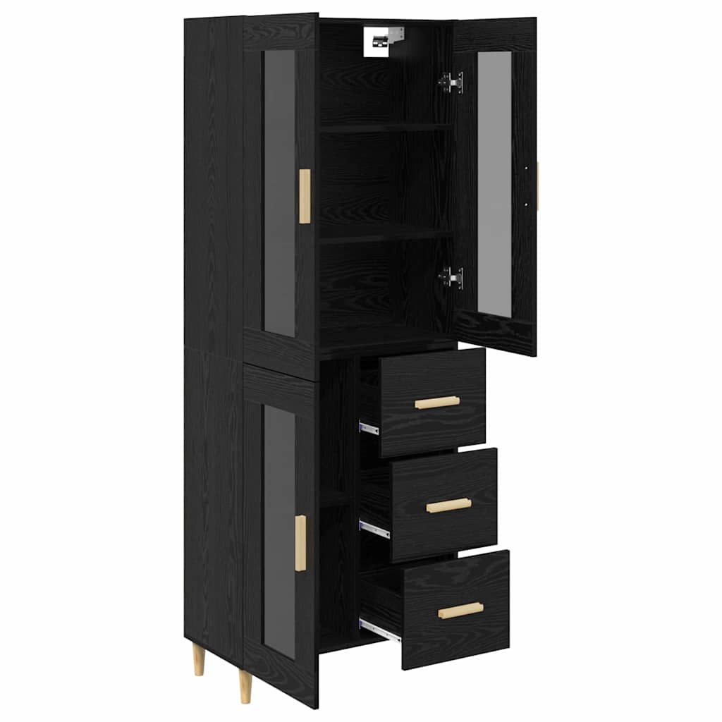 Highboard Crni hrast 69,5 x 34 x 180 cm Konstruirano drvo