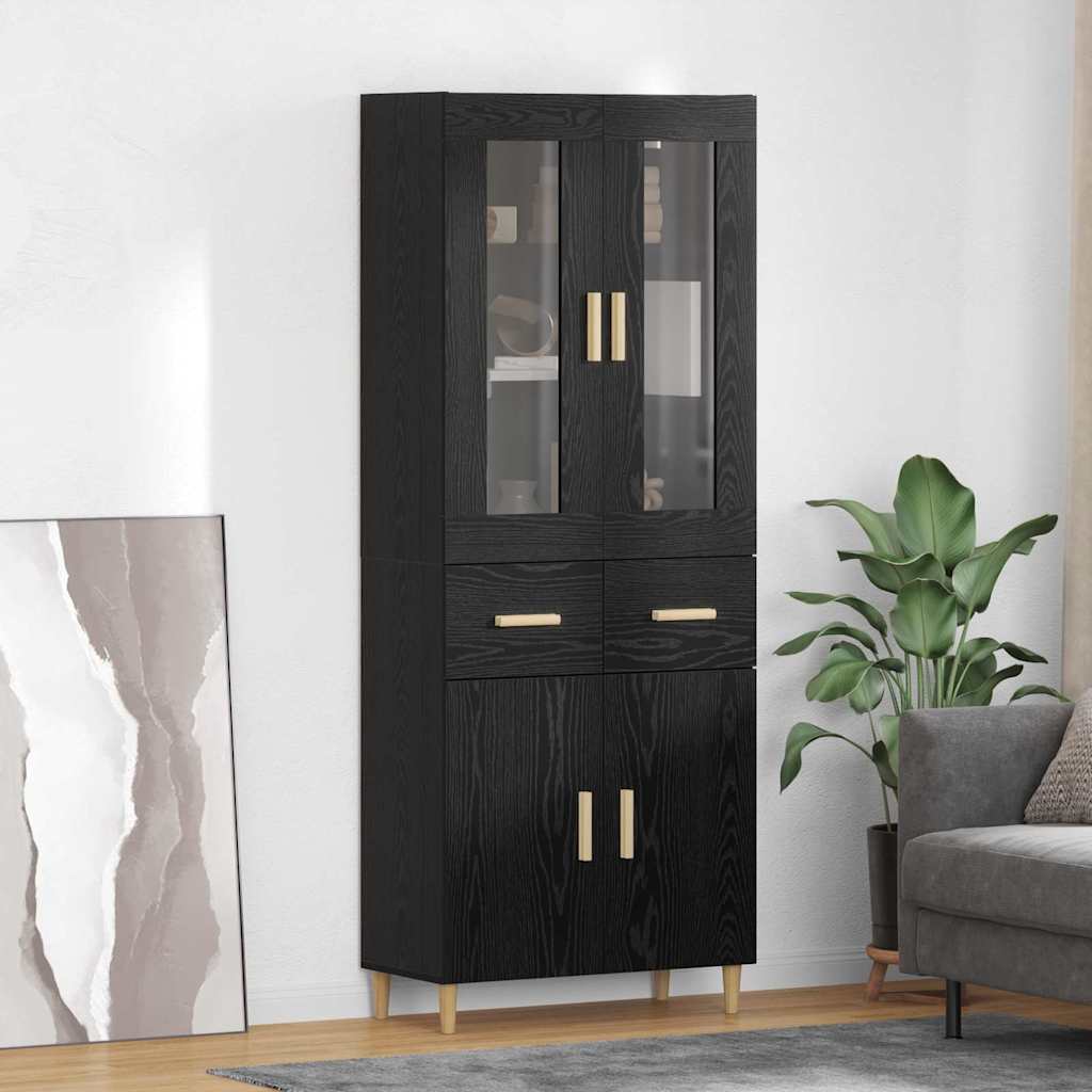 Highboard Crni hrast 69,5 x 34 x 180 cm Konstruirano drvo