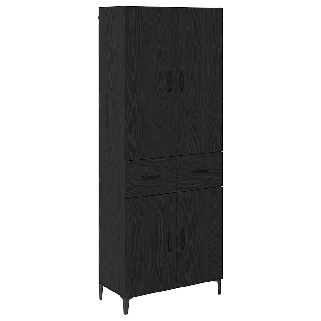 Highboard Zidne Crni hrast 69,5 x 34 x 180 cm Konstruirano drvo