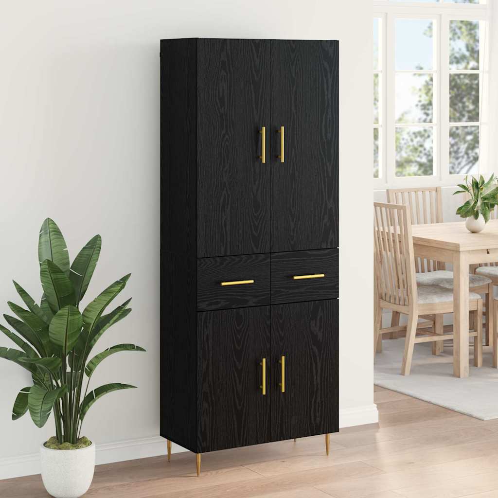 Highboard Crni hrast 69,5 x 34 x 180 cm Konstruirano drvo