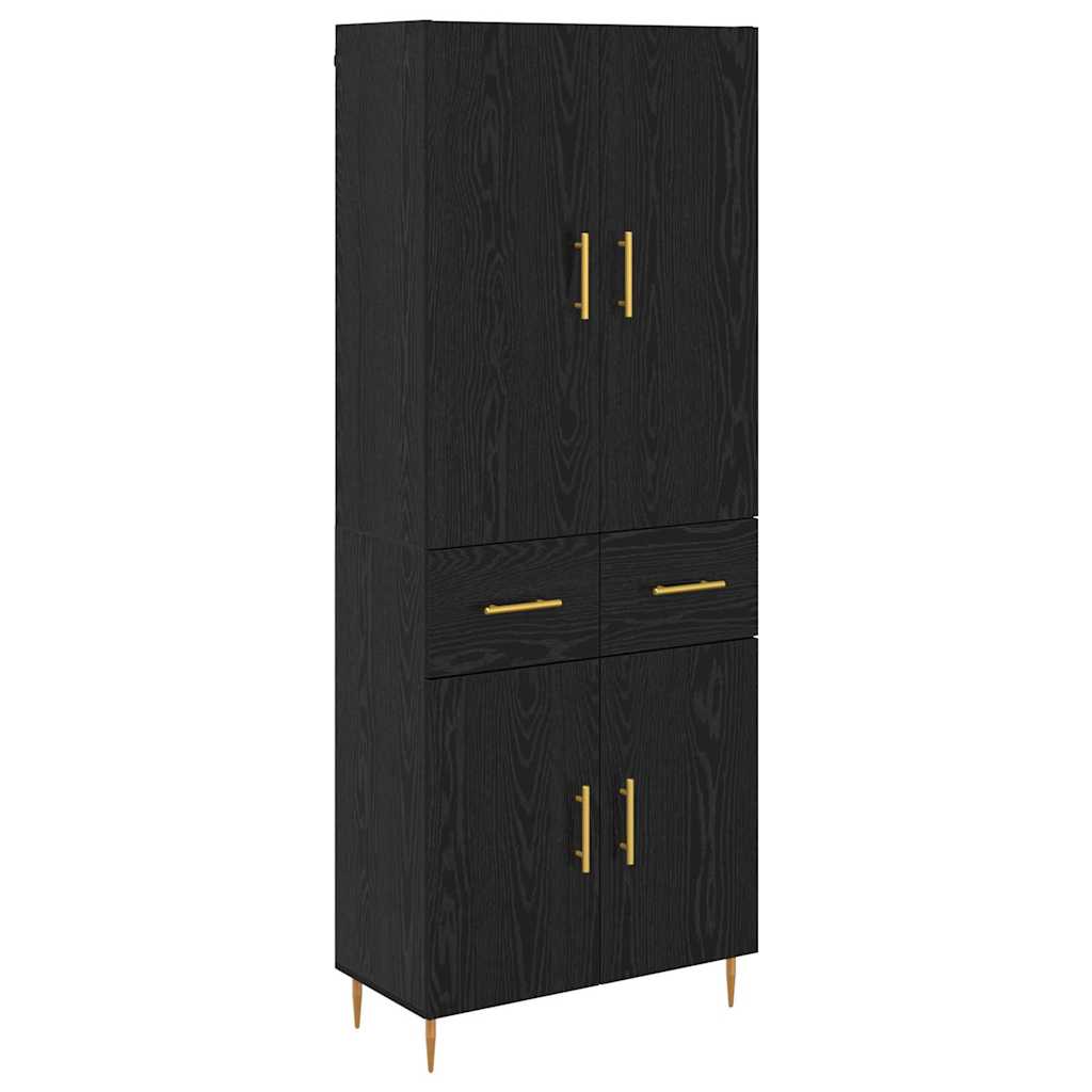 Highboard Zidne Crni hrast 69,5 x 34 x 180 cm Konstruirano drvo